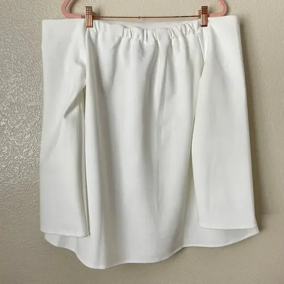 Tuckernuck Top Womens XL White Miranda Off The Shoulder Blouse Knit Minimalist